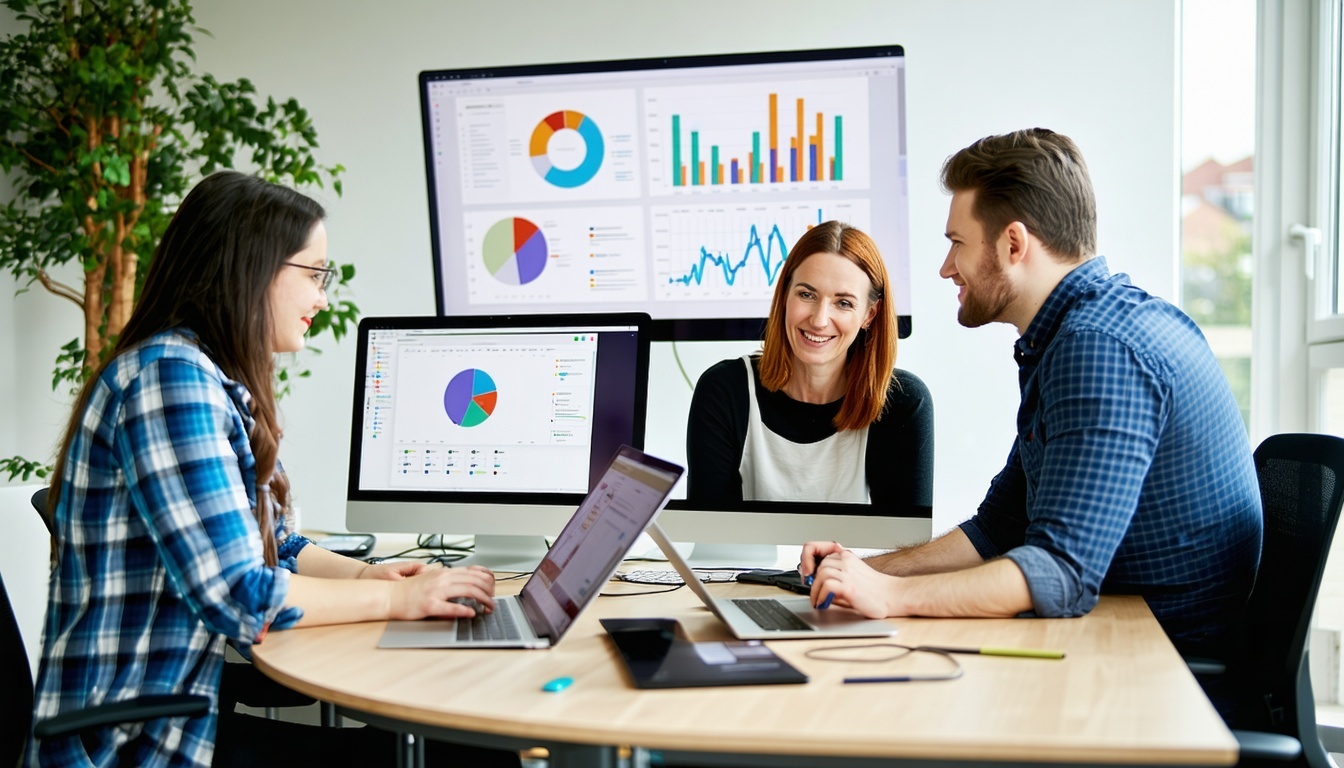 Web development team at work